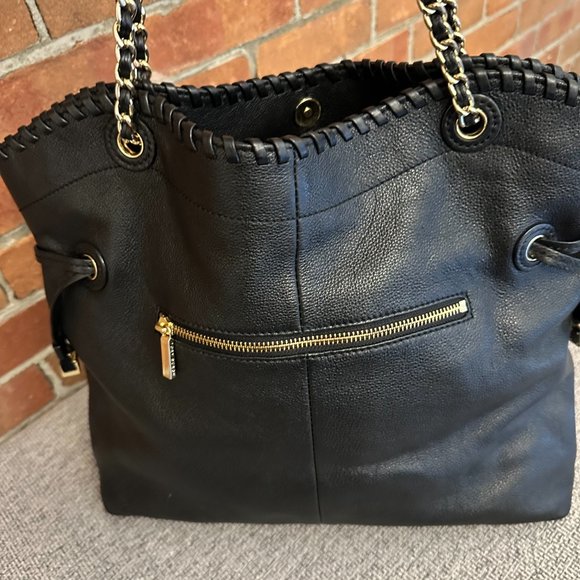 Tory Burch Marion Leather Slouchy Tote/Shoulder Bag in Black Like New! - Picture 2 of 7